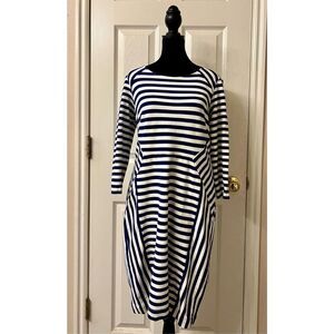 Tori Richard Honolulu Anchor Away Beach Striped Midi Bodycon Dress Women's 12